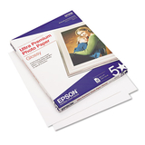 Epson EPSS042175 Ultra Premium Gloss Photo Paper, 11.8 mil, 8.5 x 11, Bright White, 50/Pack