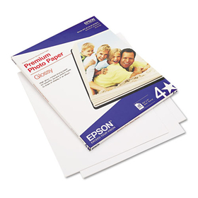 EPSON AMERICA EPSS042183 Premium Photo Paper, 68 Lbs., High-Gloss, 8-1/2 X 11, 25 Sheets/pack
