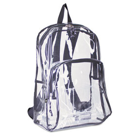 Eastsport EST193971BJBLK Backpack, Pvc Plastic, 12 1/2 X 5 1/2 X 17 1/2, Clear/black