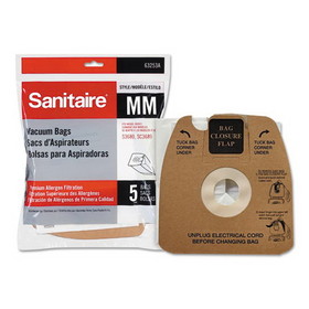 Sanitaire EUR63253A10 Style MM Disposable Dust Bags with Allergen Filter for SC3683A/SC3683B, 5/Pack