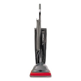 Sanitaire SC679K TRADITION Upright Vacuum with Shake-Out Bag, 12 lb, Gray/Red