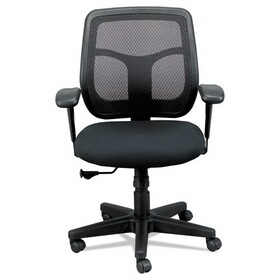 Eurotech MT9400BK Apollo Mid-Back Mesh Chair, Black Seat/Black Back, Black Base