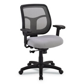Eurotech MT9400SR Apollo Mid-Back Mesh Chair, Silver Seat/Silver Back, Silver Base