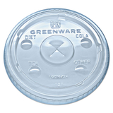 Fabri-Kal FABLGC1624 Greenware Cold Drink Lids, Fits 16-18, 24 Oz Cups, X-Slot, Clear, 1000/carton