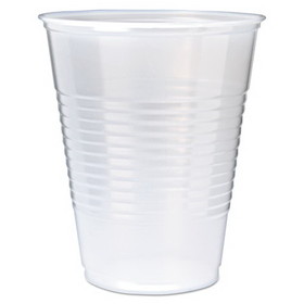 Fabri-Kal FABRK12 RK Ribbed Cold Drink Cups, 12 oz, Translucent, 50/Sleeve, 20 Sleeves/Carton