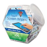 Dust-Off FALDMHJ Touch Screen Wipes, 5 x 6, Citrus, 200 Individual Foil Packets in an Easy Grab Jar