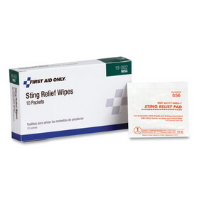 PhysiciansCare FAO19002 First Aid Sting Relief Pads, 10/Box