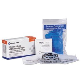 First Aid Only 21-008-001 CPR Mask with Gloves and Wipes, 2 Gloves, 2 Wipes