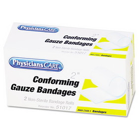 PhysiciansCare FAO51017 First Aid Conforming Gauze Bandage, Non-Steriile, 2" Wide, 2/Box