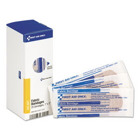 First Aid Only FAE-3001 SmartCompliance Fabric Bandages, 1" x 3", 25/Box