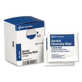 First Aid Only FAE-4001 SmartCompliance Alcohol Cleansing Pads, 20/Box