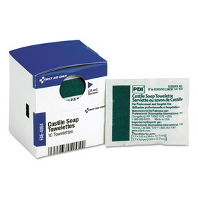 First Aid Only FAE-4004 SmartCompliance Castile Soap Towelettes, 10/Box