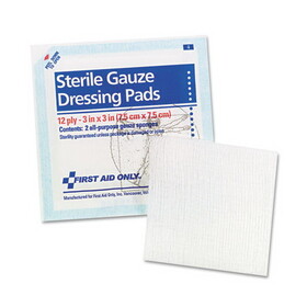 First Aid Only FAE-5005 SmartCompliance Gauze Pads, 3" x 3", 5/Pack