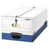 FELLOWES MANUFACTURING FEL0001203 Liberty Heavy-Duty Strength Storage Box, Legal, White/blue, 4/carton