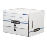 FELLOWES MANUFACTURING FEL00061 Side-Tab File Storage Box, Letter, 15-1/4 X 13-1/2 X 10-3/4, White/blue, 12/ct