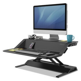 Fellowes FEL0007901 Lotus Sit-Stands Workstation, 32.75" x 24.25" x 5.5" to 22.5", Black