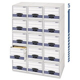 Bankers Box FEL00302 Stor/drawer Steel Plus Storage Box, Check Size, Wire, White/blue, 12/carton