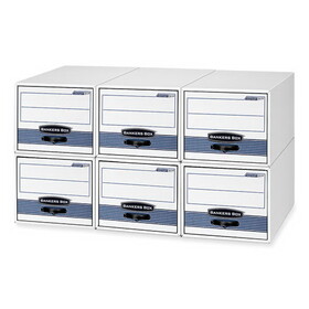 Fellowes FEL00311 STOR/DRAWER STEEL PLUS Extra Space-Savings Storage Drawers, Letter Files, 14" x 25.5" x 11.5", White/Blue, 6/Carton