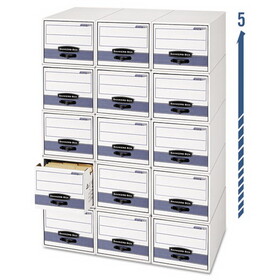 FELLOWES MANUFACTURING FEL00312 Stor/drawer Steel Plus Storage Box, Legal, White/blue, 6/carton