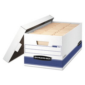 FELLOWES MANUFACTURING FEL00701 Stor/file Storage Box, Letter, Lift Lid , 12 X 24 X 10, White/blue, 12/carton