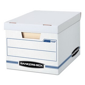 Bankers Box 0070333 STOR/FILE Basic-Duty Storage Boxes, Letter/Legal Files, 12" x 16.25" x 10.5", White, 20/Carton