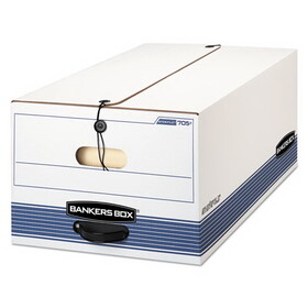 Fellowes FEL0070503 STOR/FILE Medium-Duty Strength Storage Boxes, Legal Files, 15.25" x 19.75" x 10.75", White/Blue, 4/Carton