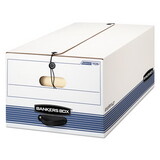 FELLOWES MANUFACTURING FEL00705 Stor/file Storage Box, Button Tie, Legal, White/blue, 12/carton