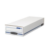 Bankers Box FEL00706 Stor/file Storage Box, Check, Flip-Top Lid, White/blue, 12/carton