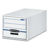 FELLOWES MANUFACTURING FEL00721 Stor/drawer File Drawer Storage Box, Letter, White/blue, 6/carton