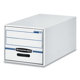 FELLOWES MANUFACTURING FEL00722 Stor/drawer File Drawer Storage Box, Legal, White/blue, 6/carton