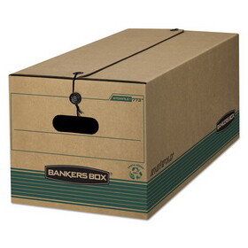 Bankers Box 00774 STOR/FILE Medium-Duty Strength Storage Boxes, Legal Files, 15.25" x 24.13" x 10.75", Kraft/Green, 12/Carton