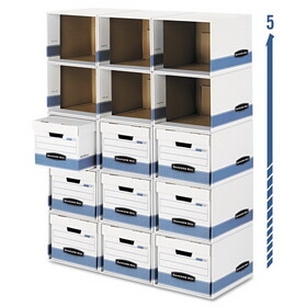 Bankers Box FEL0162601 File/Cube Box Shell, Legal/Letter, 23.75 x 19.75, White/Blue, 6/Carton