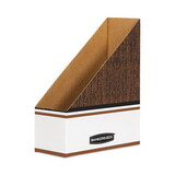 FELLOWES MANUFACTURING FEL07224 Corrugated Cardboard Magazine File, 4 X 11 X 12 3/4, Wood Grain, 12/carton