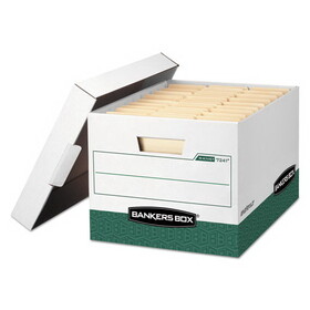 FELLOWES MANUFACTURING FEL07241 R-Kive Max Storage Box, Letter/legal, Locking Lid, White/green, 12/carton