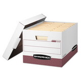 FELLOWES MANUFACTURING FEL07242 R-Kive Max Storage Box, Letter/legal, Locking Lid, White/red 12/carton