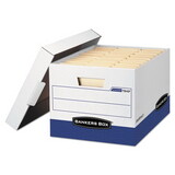 FELLOWES MANUFACTURING FEL0724303 R-Kive Max Storage Box, Letter/legal, Locking Lid, White/blue, 4/carton