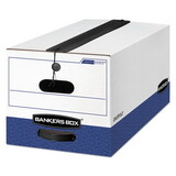 FELLOWES MANUFACTURING FEL11111 Liberty Plus Storage Box, Letter, String/button, White/blue, 12/carton