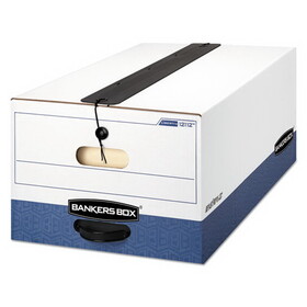 FELLOWES MANUFACTURING FEL12112 Liberty Plus Storage Box, Legal, String/button, White/blue, 12/carton