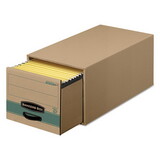 Bankers Box FEL1231101 Super Stor/drawer Steel Plus Storage Box, Letter, Kraft/green, 6/carton