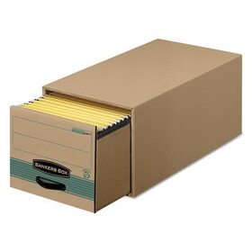 Bankers Box FEL1231101 STOR/DRAWER STEEL PLUS Extra Space-Savings Storage Drawers, Letter Files, 14" x 25.5" x 11.5", Kraft/Green, 6/Carton