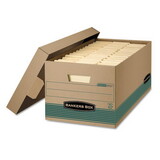 Bankers Box FEL1270101 Stor/file Extra Strength Storage Box, Letter, Lift-Off Lid, Kft/green, 12/carton
