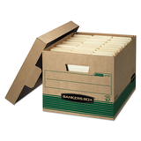 FELLOWES MANUFACTURING FEL12770 Stor/file Extra Strength Storage Box, Letter/legal, Kraft/green, 12/carton