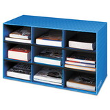 Bankers Box FEL3380701 Classroom Literature Sorter, 9 Compartments, 28.25 x 13 x 16, Blue