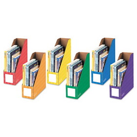 Bankers Box FEL3381901 Extra-Wide Cardboard Magazine File, 4.25 x 11.38 x 12.88, Assorted, 6/Pack