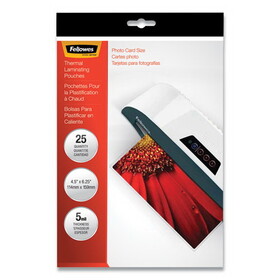 Fellowes FEL52010 Laminating Pouches, 5 mil, 4.5" x 6.25", Gloss Clear, 20/Pack