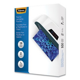 Fellowes FEL52041 Laminating Pouches, 7 mil, 9" x 11.5", Gloss Clear, 100/Pack