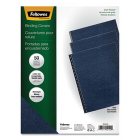 Fellowes FEL52124 Classic Grain Texture Binding System Covers, 11 x 8.5, Navy, 50/Pack