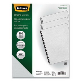 Fellowes FEL52137 Expressions Classic Grain Texture Presentation Covers for Binding Systems, White, 11.25 x 8.75, Unpunched, 200/Pack