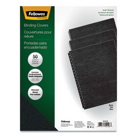 Fellowes FEL52138 Expressions Classic Grain Texture Presentation Covers for Binding Systems, Black, 11.25 x 8.75, Unpunched, 200/Pack