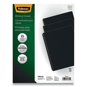 Fellowes FEL5224701 Futura Presentation Covers for Binding Systems, Opaque Black, 11.25 x 8.75, Unpunched, 25/Pack